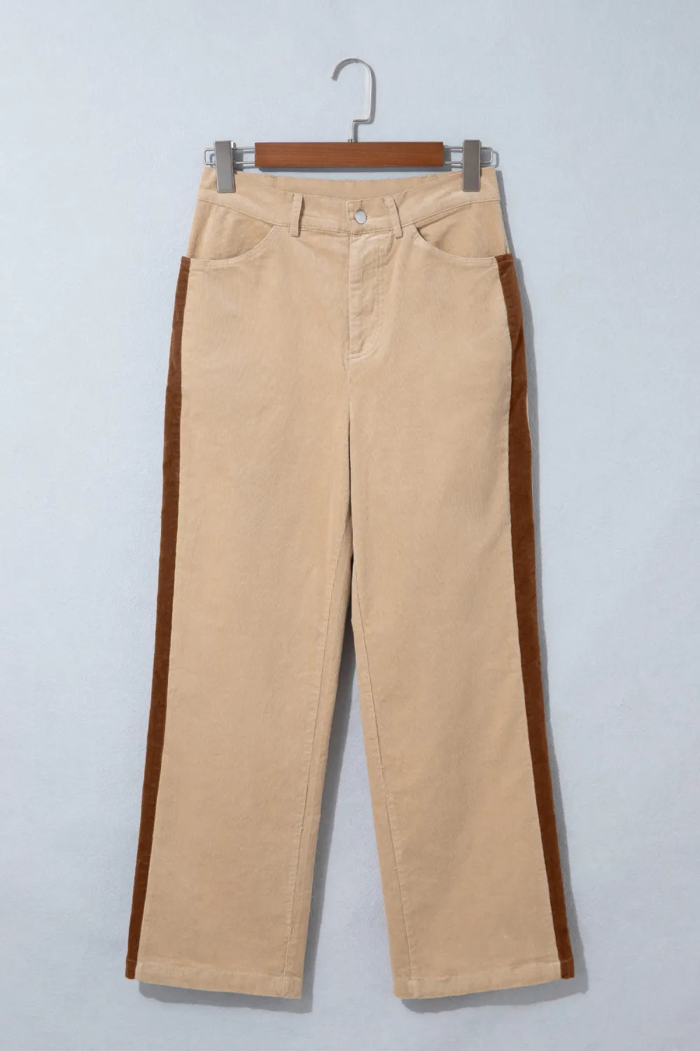 Corduroy Side Stripe Straight Leg Pants