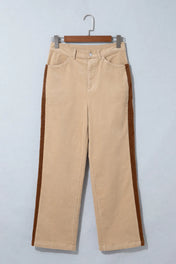 Corduroy Side Stripe Straight Leg Pants