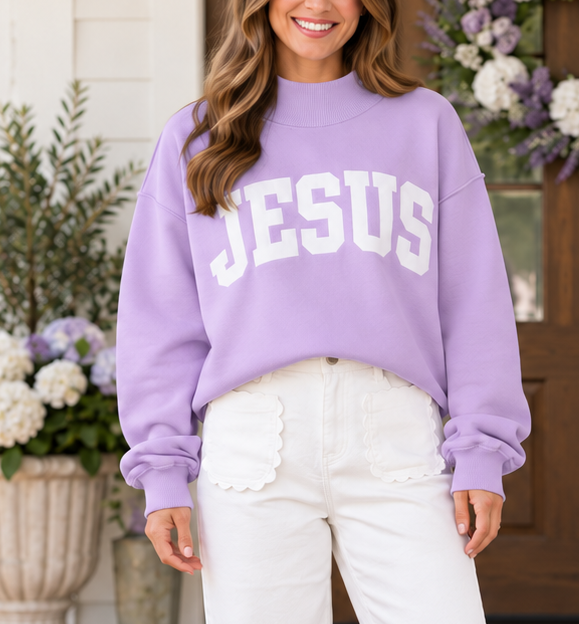 JESUS Letter Patch Sweatshirt