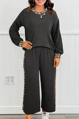 Corded Leopard Long Sleeve Set