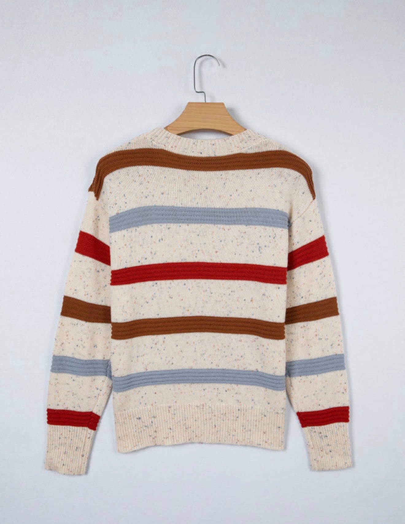 Beige Stripe Knit Sweater