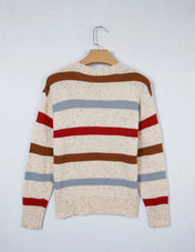 Beige Stripe Knit Sweater