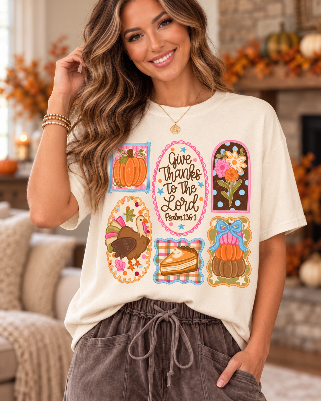 Preppy Thanksgiving Collage Tee.