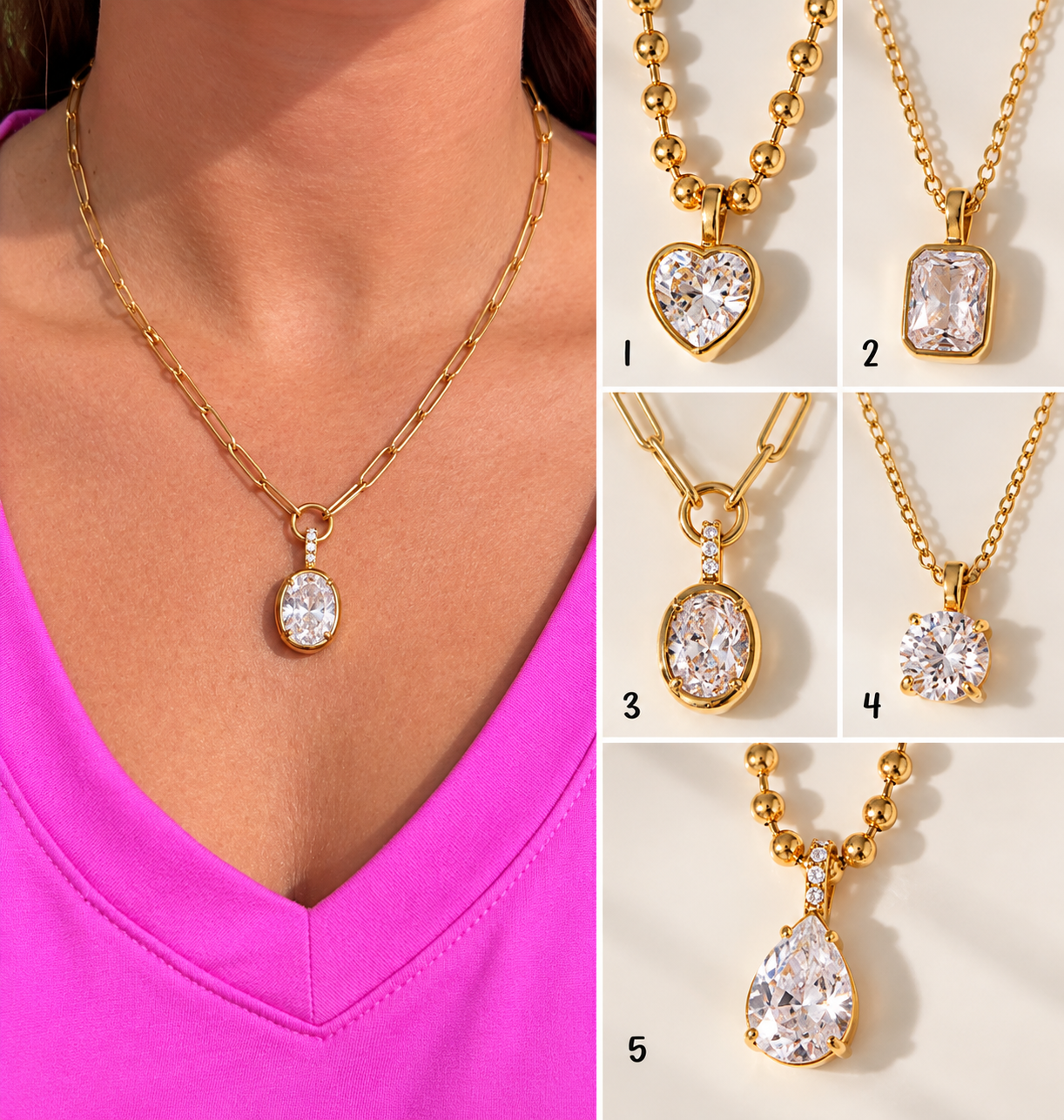 Geometric Shape Necklace RTS