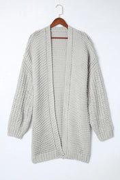 Gray Oversized Drop Shoulder Cardigan