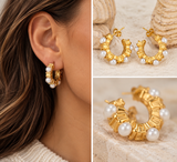 Pearl Hoop Earrings New RTS
