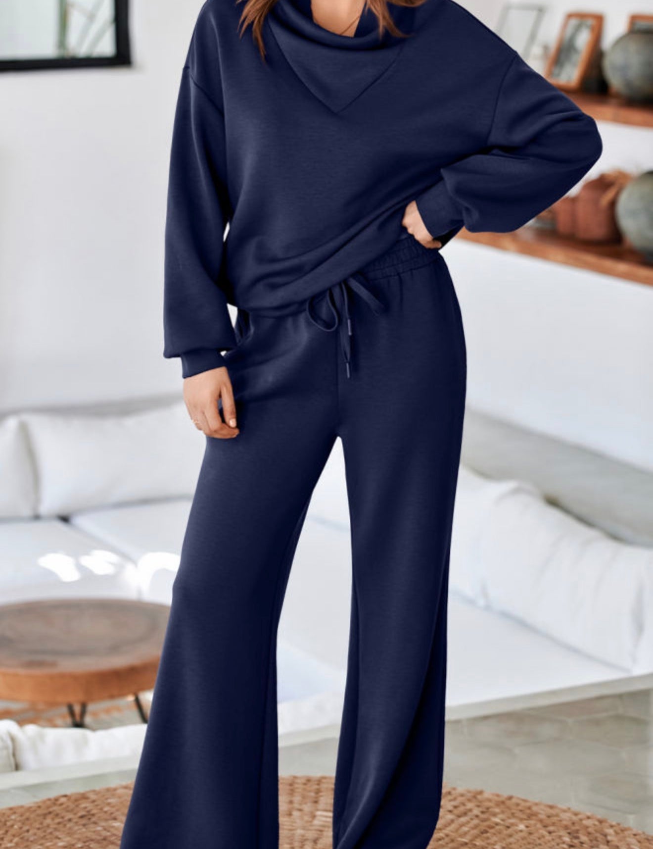 Cowl Neck Pullover Set