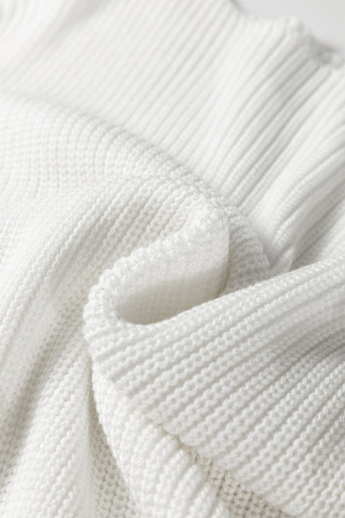 White Drop Shoulder Sweater
