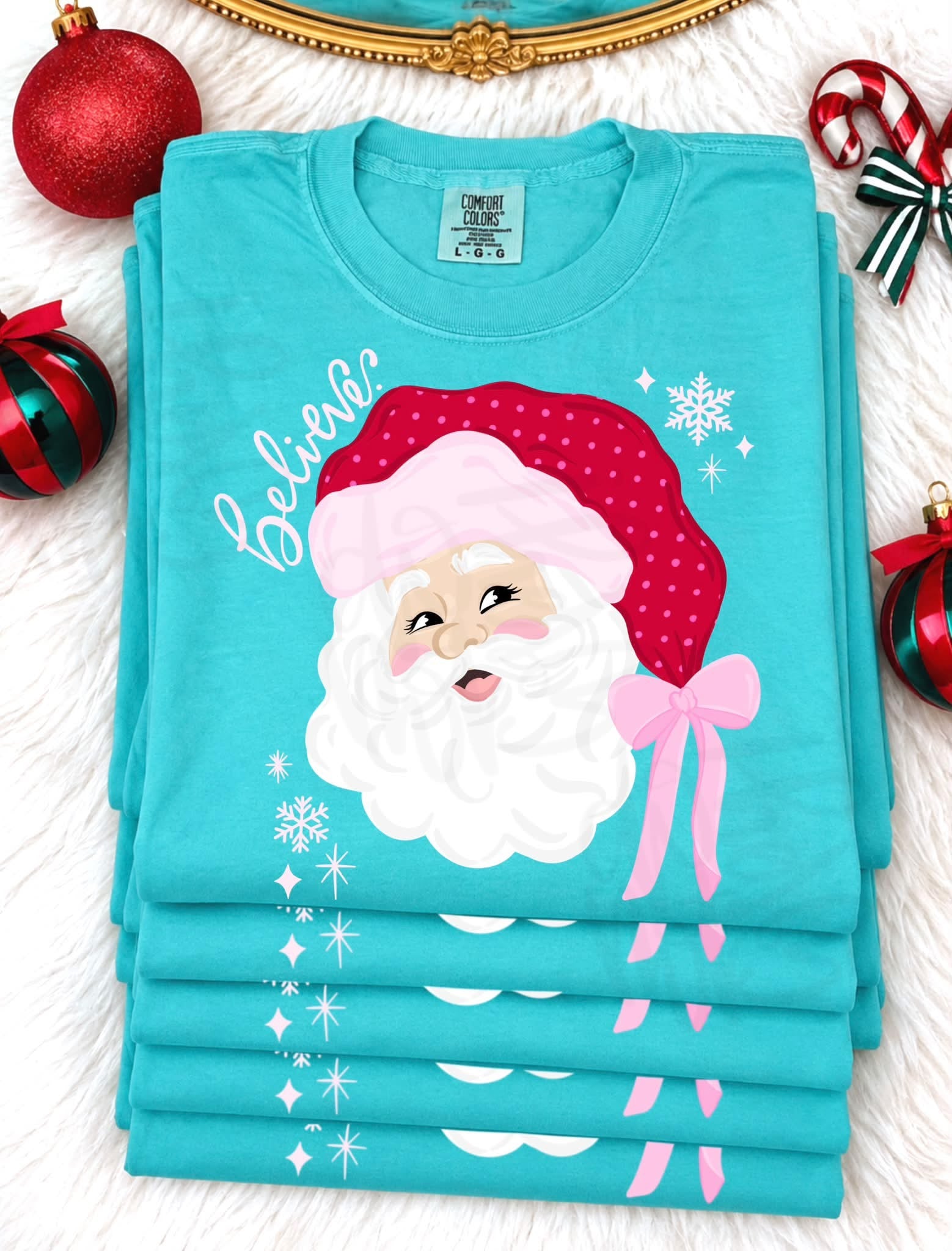 Santa Bow Hat Tee.