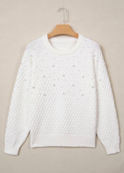 White Pearl Textured Sweater