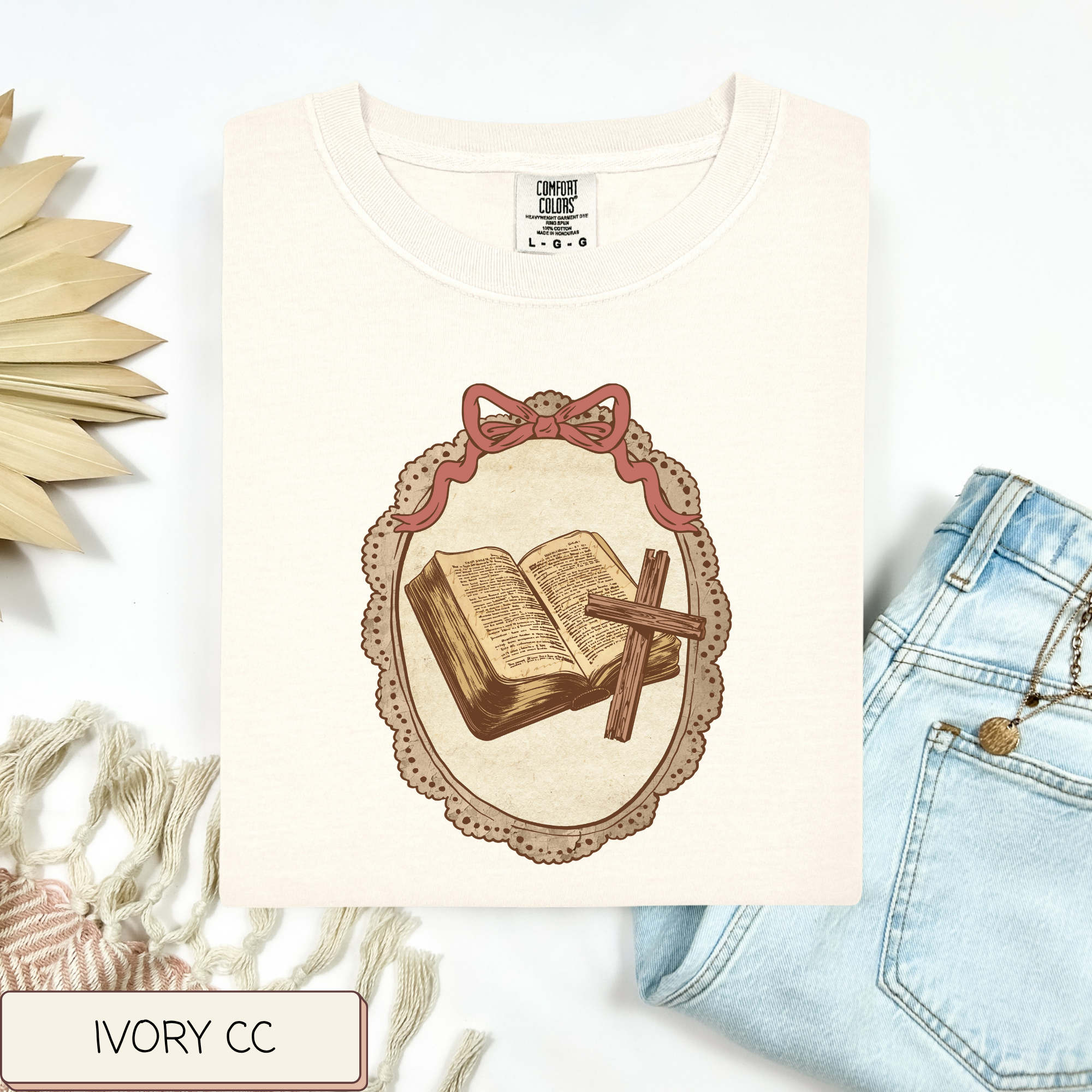 Vintage Bible And Cross Tee.