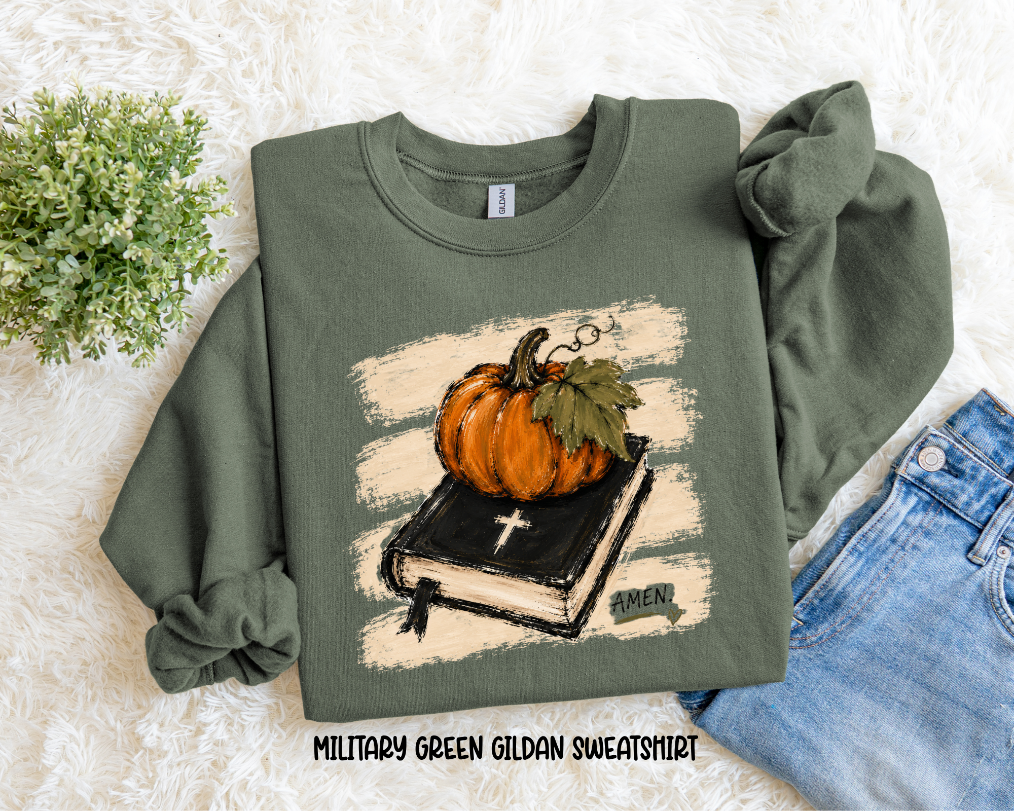 Pumpkin And Bible Sweatshirt.