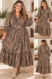 Brown Leopard Plus Dress