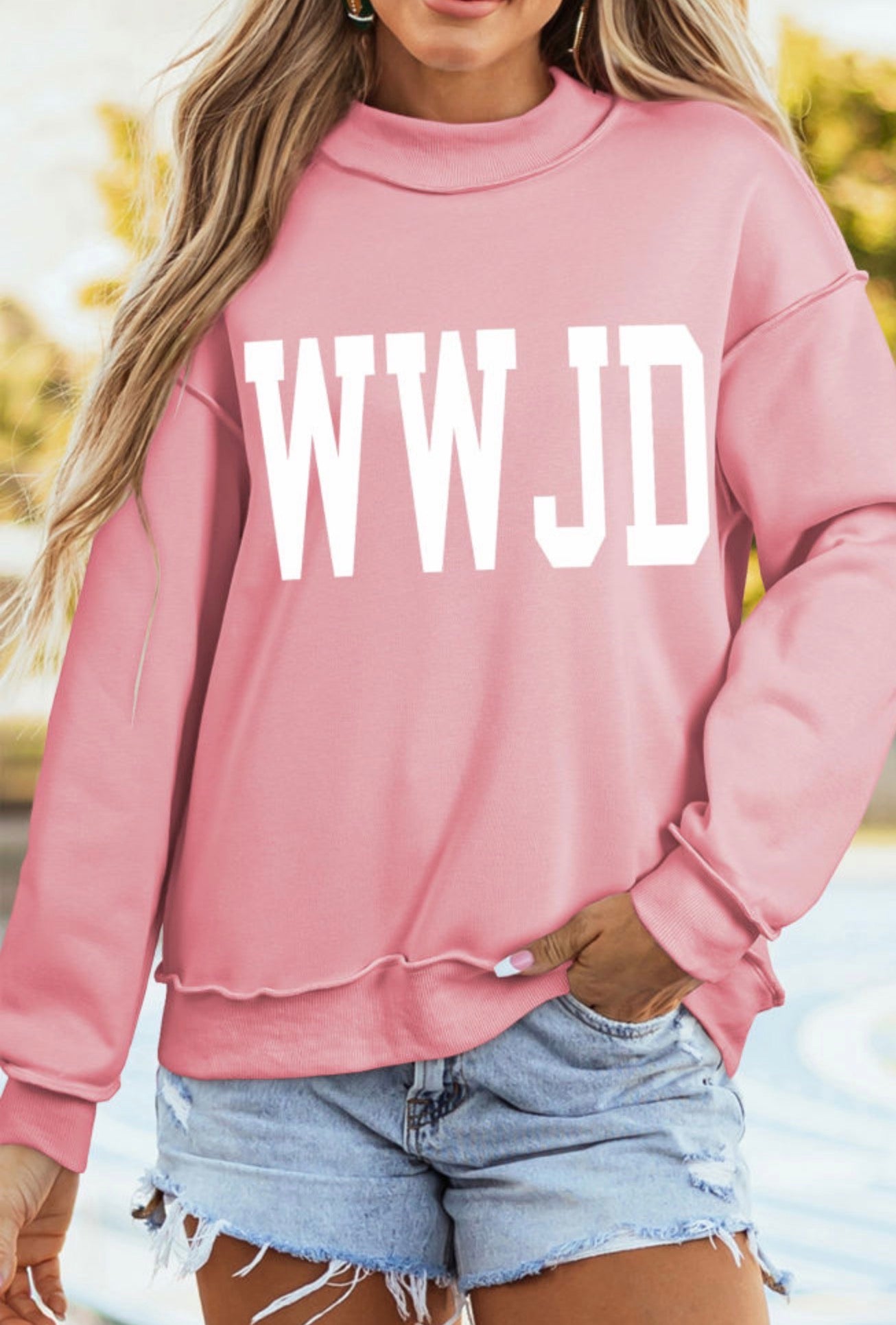 WWJD/AMEN Reversible Mock Neck Sweatshirt