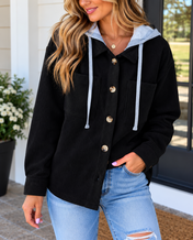 Hooded Corduroy Shacket