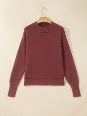 Drop Shoulder Ribbed Sweater