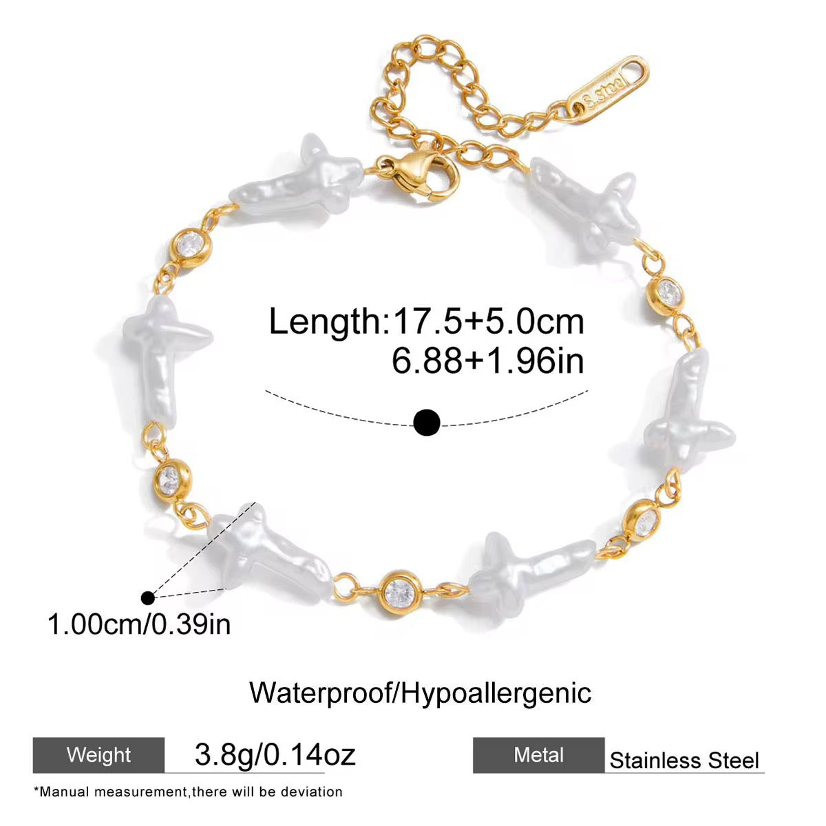 Pearl Cross Bracelet New RTS