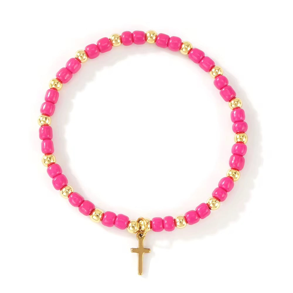 Cross Beaded Bracelet