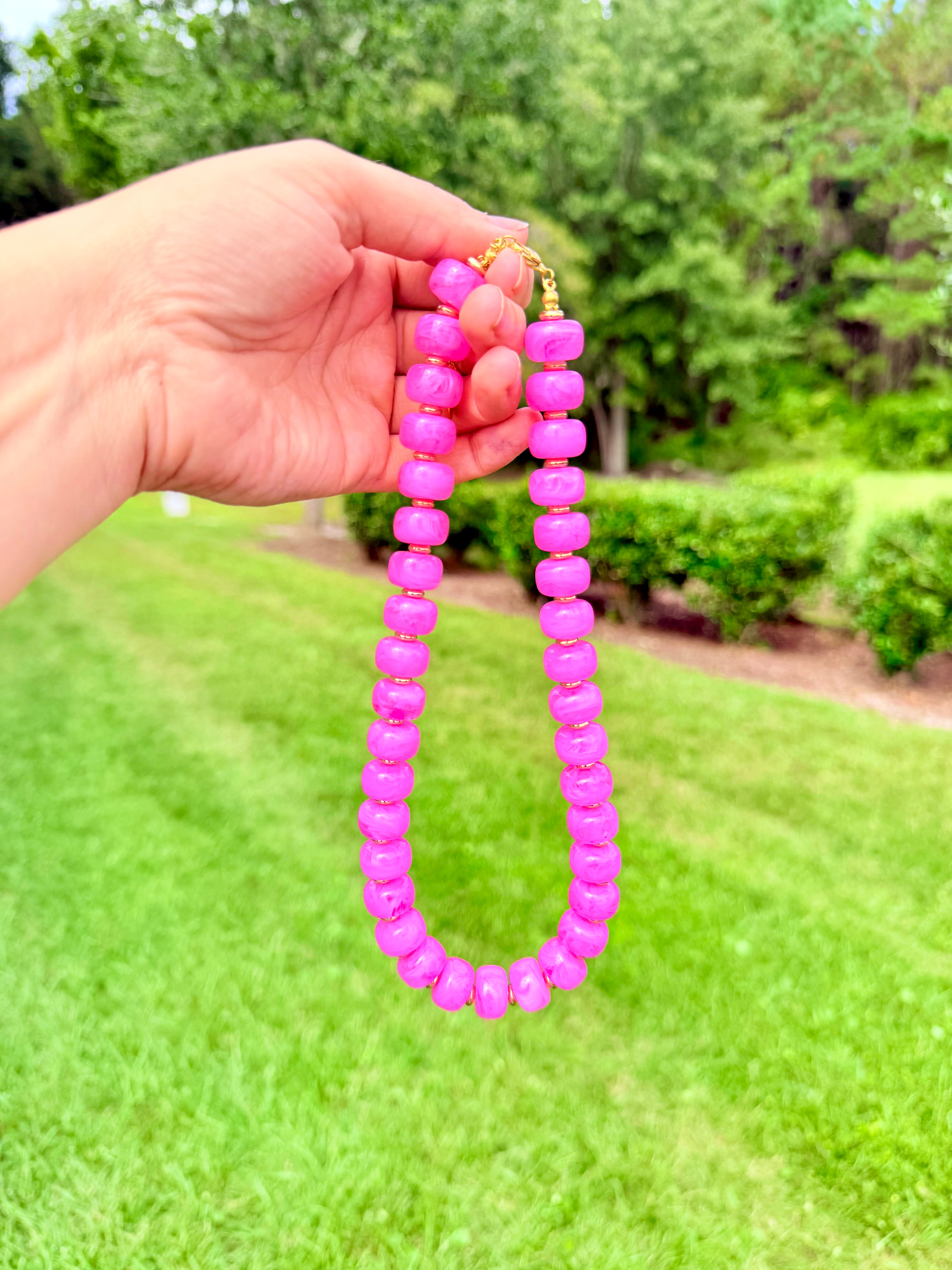 Natural Stone Fall Beaded Necklaces RTS