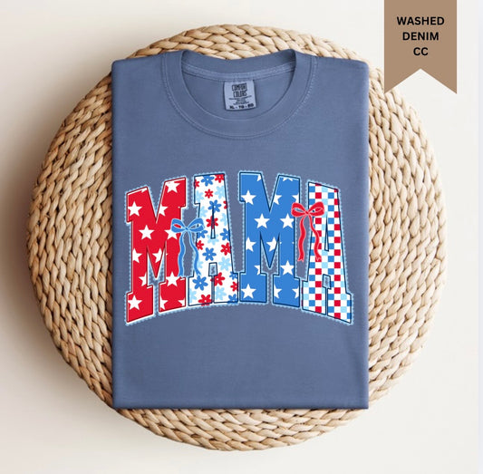 Mama Patriotic Bow Tee.
