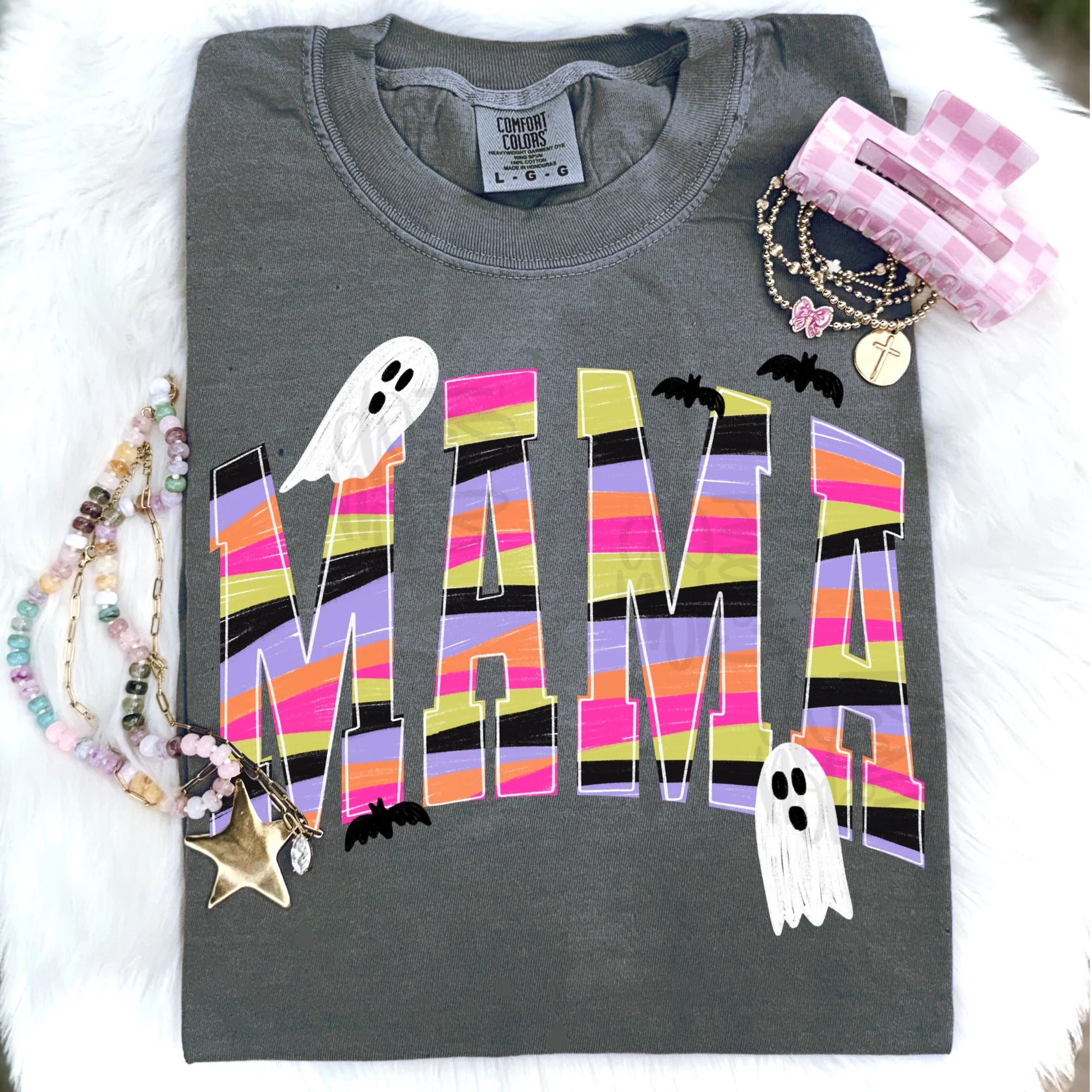 Spooky Stripe Mama Tee.