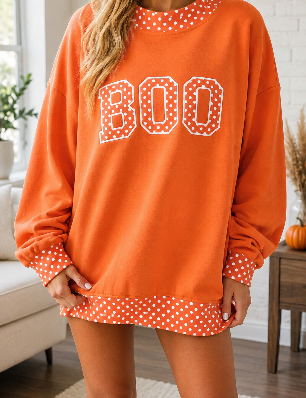 Polka Dot Slogan Sweatshirt