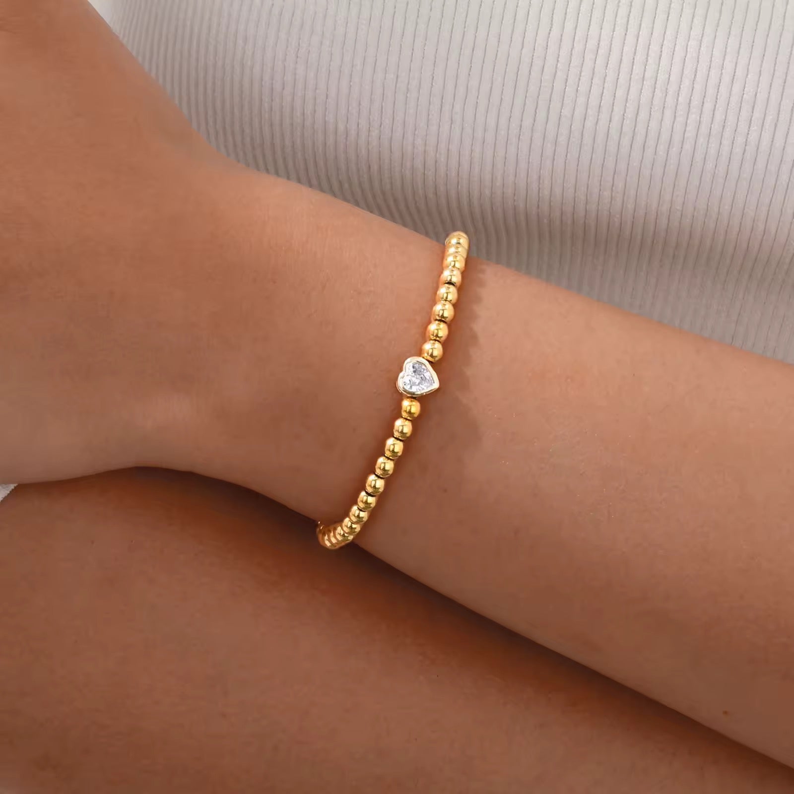 Heart Beaded Chain Bracelet New RTS