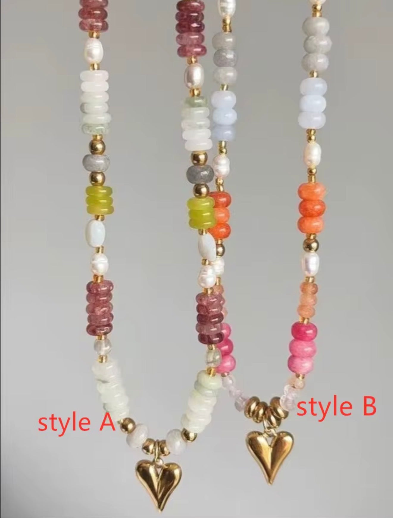 Summer Trendy Heart Beaded Necklace