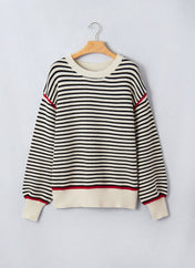 Black Stripe Ribbed Sweater