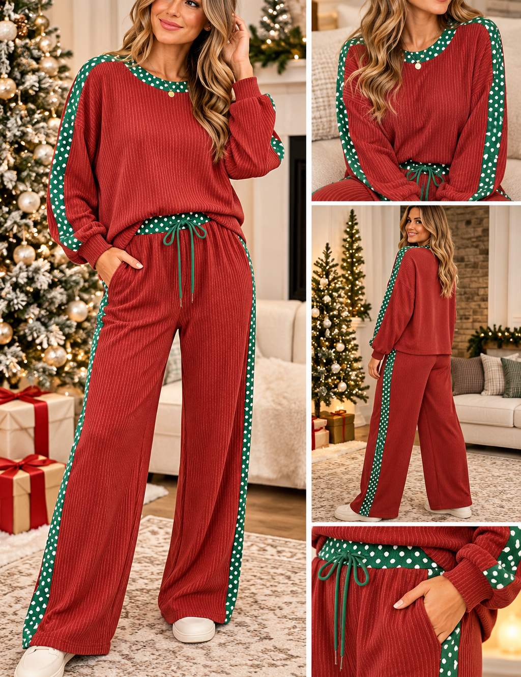 Ribbed Leopard Trim Set