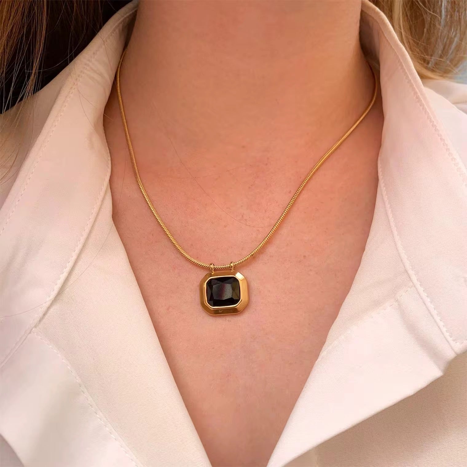 “LOVE” Gemstone Pendant Necklace
