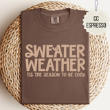 Neutral Basic Sweater Weather Tis the Season Tee.