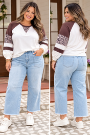 Beige Leopard Plus Blouse