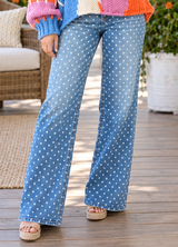 Blue Polka Dot Jeans
