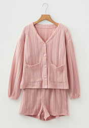 Pink Cable Knit Set