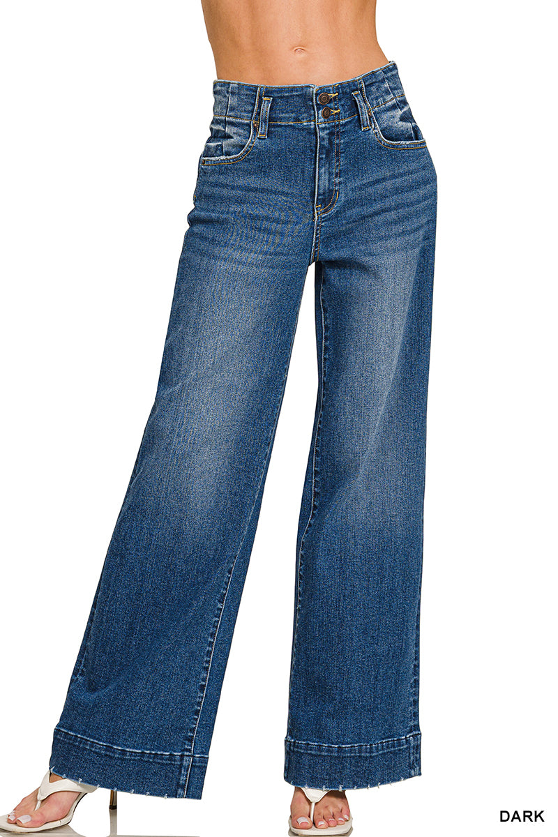 Wide Leg Denim Zenana Pants