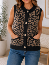 Leopard Knit Vest Full Run RTS