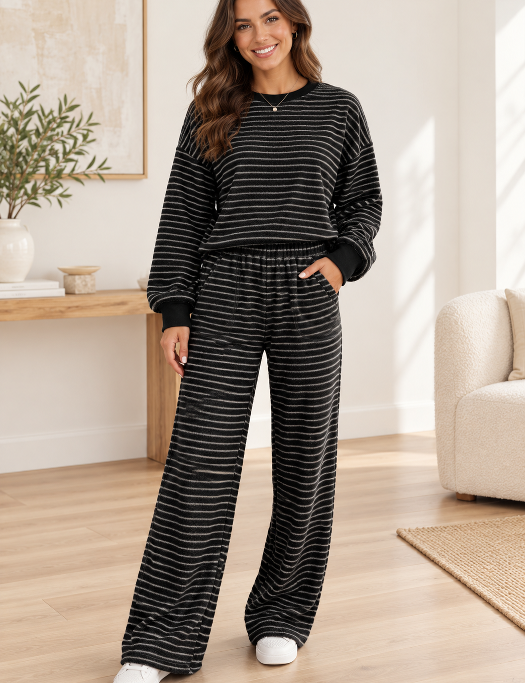 Stripe Terry Knit Set