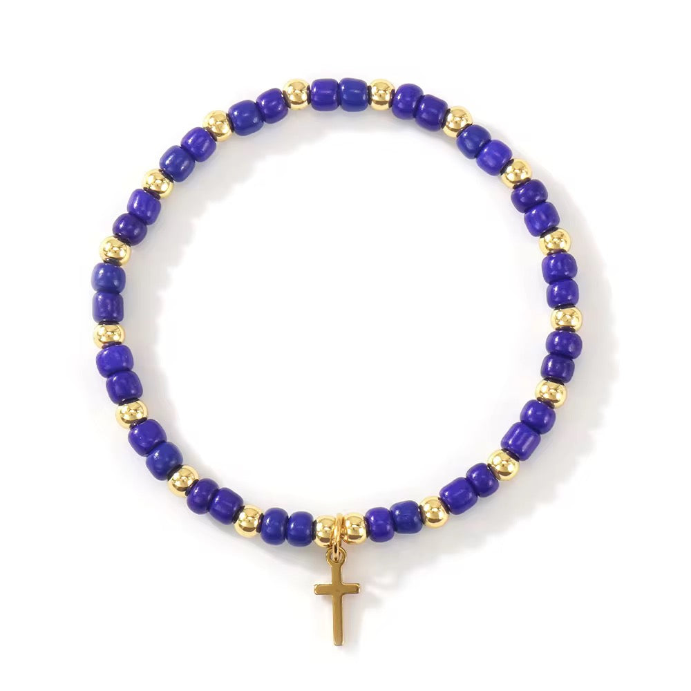 Cross Beaded Bracelet