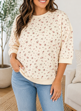 Beige Floral Plus Blouse