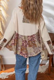 Beige Ethnic Print Top