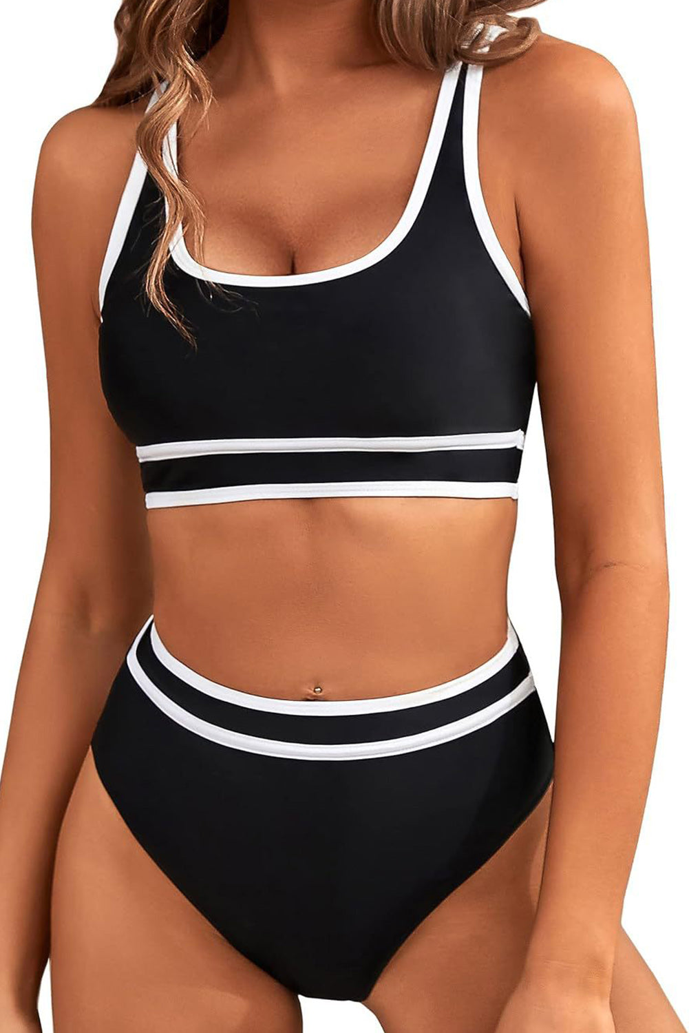 Black U Neck Bikini