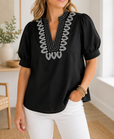 Black Embroidered Blouse