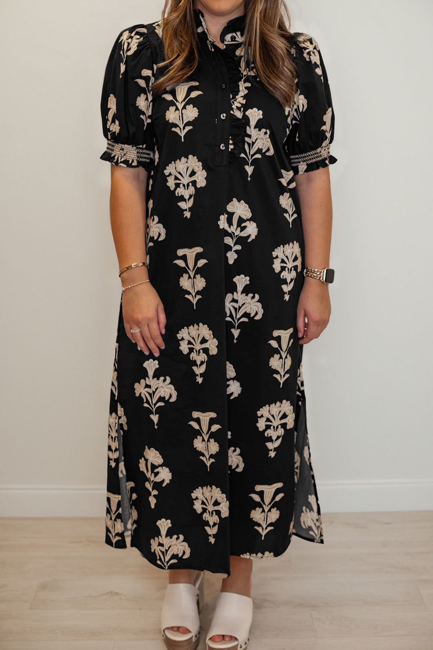 Black Floral Maxi Dress
