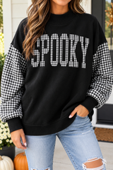 Black Plaid Spooky Sweatshirt