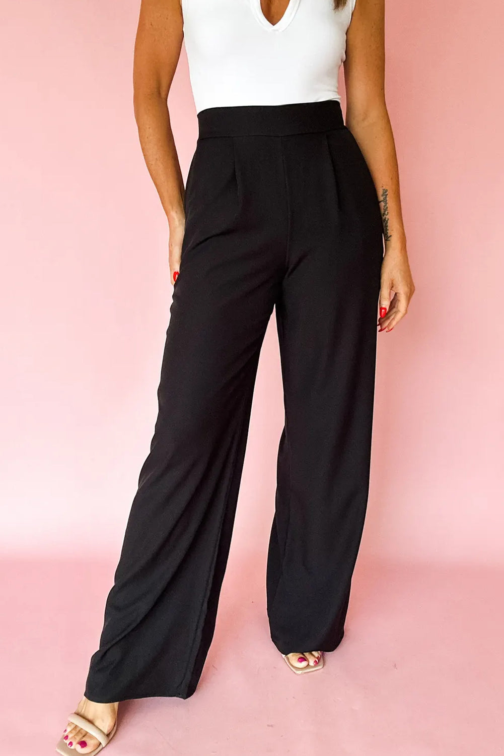 Pleated Elastic Pants