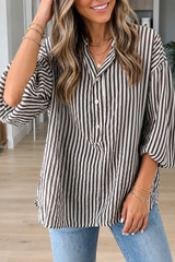 Black Striped Button Shirt