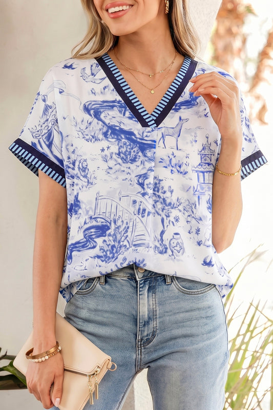 Blue Wild Animal Blouse