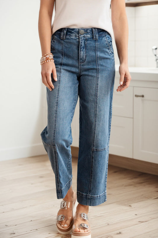 Blue Exposed Stitching Pants New RTS