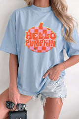 Blue HELLO PUMPKIN Shirt